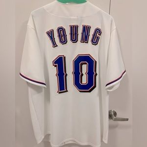Michael Young #10 Texas Ranger White Jersey Men’s Large